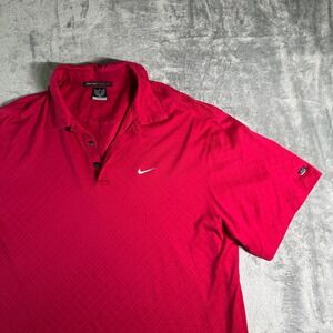 Nike Tiger Woods Collection Dri-FIT Golf Polo Shirt Red Diamond XL
